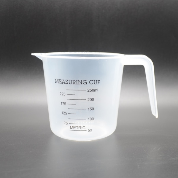 4-delad mätkopp för bakning, 250/500/600/1000 ml set, hushållsmätkopp i plast, transparent graderad kopp