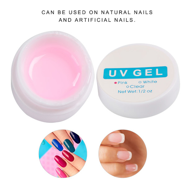 Snabbtorkande kristalllim för nagelförlängning Manikyr UV-gel Builder nagellim rosa