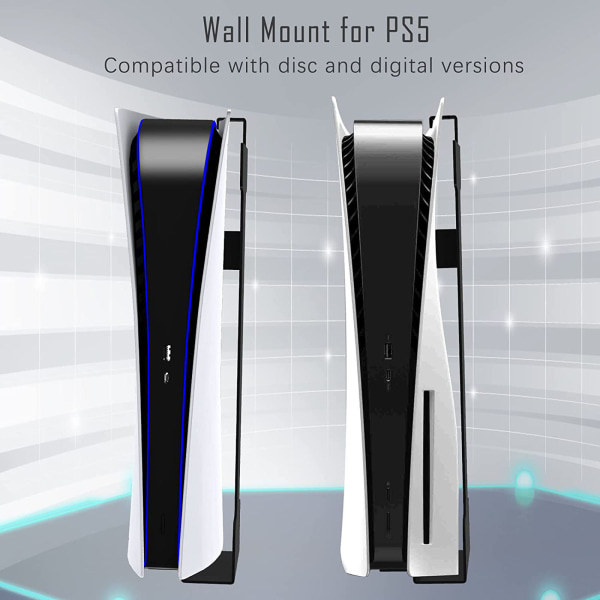 Multifunktionell spelkontrollhållare Universal Väggmonterad Headset Ställ Förvaringsfäste Hängare för PS5/PS4/xBox/Switch（svart）
