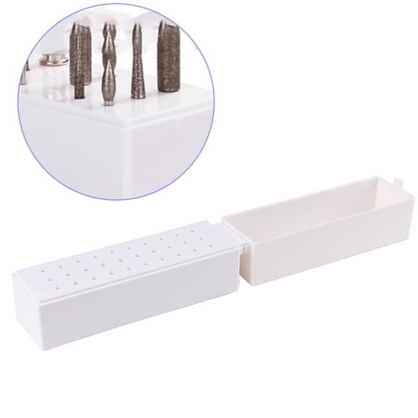 30 hullers manicure bore bits holder container display case negle slibehoved opbevaringsboks