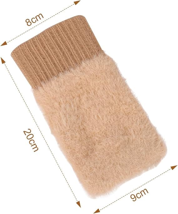 Vinter Fingerløse Handsker Til Kvinder Søde Strikede Handsker Plys Og Varme, Imitation Mink Elastisk Håndleds Port