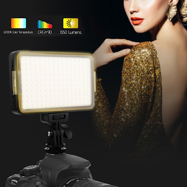 PAD160 LED-videoljus 3200-6000K Dimbara fyllningsljus Fotograferingslampset