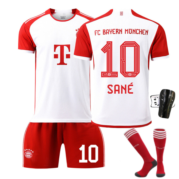 23/24 Bayern Stadium Koti Lasten Jalkapallopaita Set Sukilla Ja Suojilla 10 SANE Children's size18