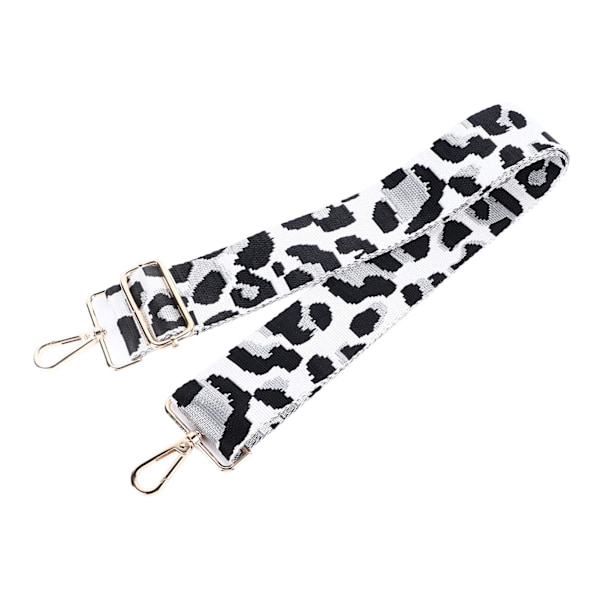 Justerbar nylonrem i leopardmönster för axelväska, enkel axelväska, accessoarer, silvergrå