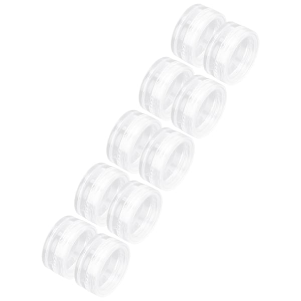 10 stk. Neglekunst Tipbeholder Bærbar Transparent Rund PP Kosmetiske Beholdere til Øjenskygge Smykker Perle Falske Neglespidser