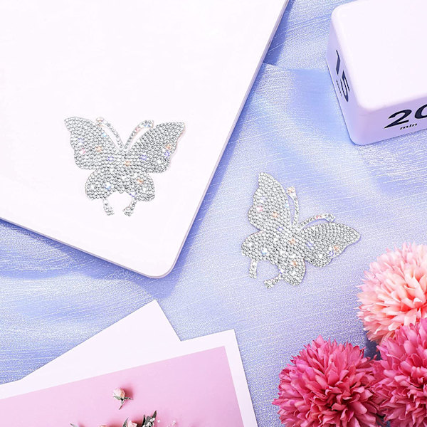 5 stk krystallbilklistremerer sommerfugl bling krystall rhinestone bilklistremerer for bil støtfanger vindu bærbare datamaskiner