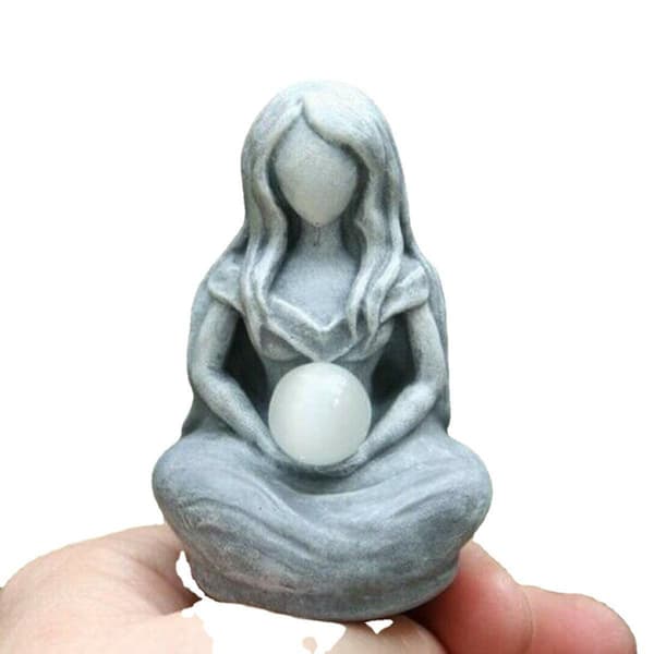 Jordemoder Kunststatue, Månegudinne Statue Ornament, Abstrakt Naturlig God Til Morsdag