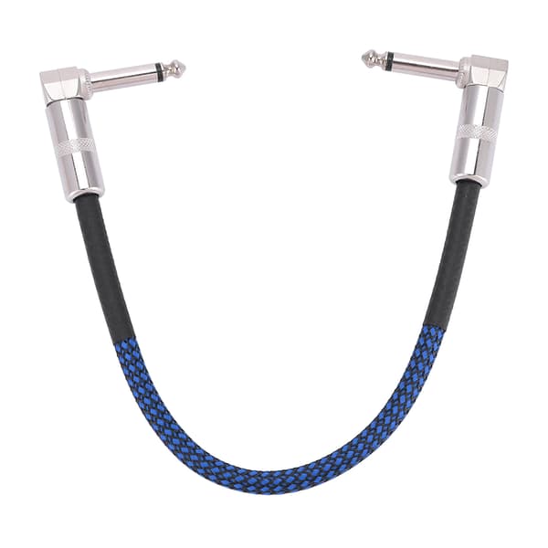 6 stk. 30 cm guitar effektpedal patchkabel ledning 1/4\" vinkel stik