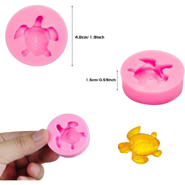 6 stk. Havskildpadde Harpiksform Små, 3D Dyr Silikonforme til Harpiksstøbeform, Skildpadde Fremstillingsform til DIY Harpiks og Gipsstøbeform