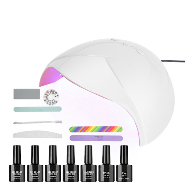 UV LED Gel Nail Art Set 36W UV Gel Torklampa Top&Base Manikyr Set Röd