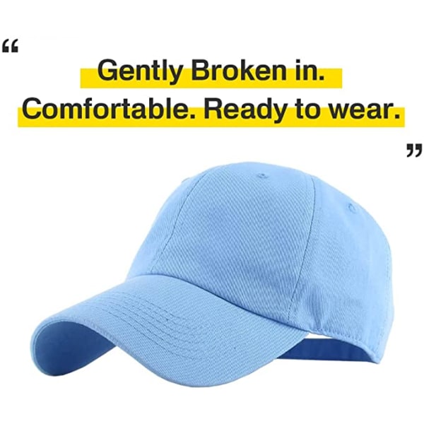 AVEKI Original klassisk bomullsmössa med låg profil för män Kvinnor Cap Dad Hat Justerbar okonstruerad vanlig cap, 2-pack (himmelsblå)