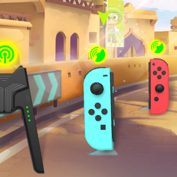 Joy-Con-ladegrip for Nintendo Switch OLED-kontrollere, komfortabel Joycon-grep-kontrollere bærbar V-formet håndtak (hvit)