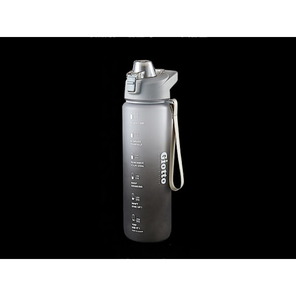 Tørstslukkende artefakt udendørs sports koldt vand flaske fitness bærbar drikke plastik vand kop [1000ML] sports vandflaske (cool silver)