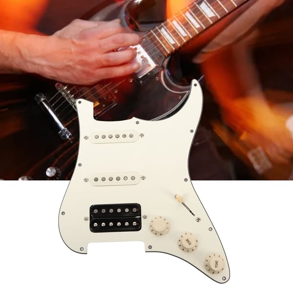 Elektrisk gitarr plektrumskydd vit laddad gitarr plektrumskydd skrap platta för övning prestanda SSH20