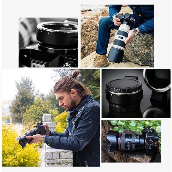 Commlite ENF‑E1 PRO objektivadapter for Nikon F-objektiv til Sony E‑Mount