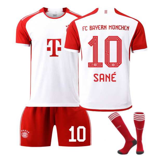 23/24 Bayern Stadium Hjemme Barnas Fotballdraktsett med Sokker 10 SANE 2XL