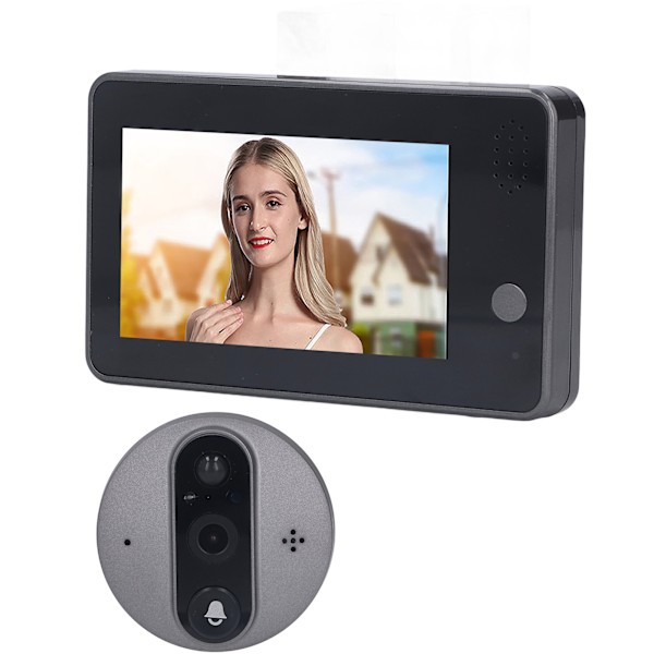 Videodörrklocka Multifunktion 4,3 tums LCD-skärm 3 miljoner HD Nattvision PIR Rörelsedetektering WiFi Videodörrklocka