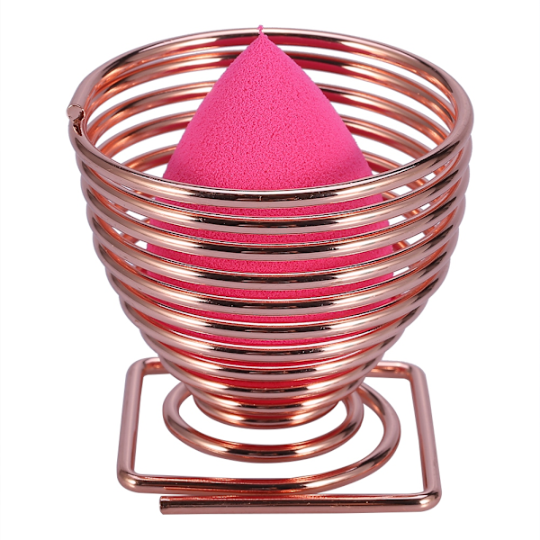 Kosmetisk svamp pudder puff blender tørrestativ holder rack støtte rose guld firkant