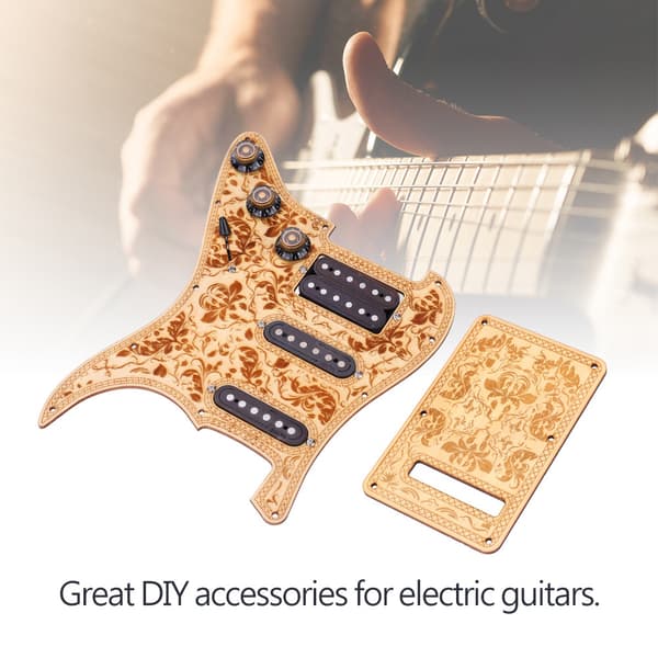 1 Set Loaded Prewired SSH Maple Pickups Pickguard med Back Plate för ST Electric Guitar