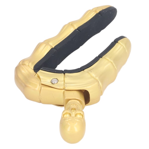 Gitarr Capo Skalle Knopp Låsdesign Mjuk Silikon Reptålig Capo för Elektriska Akustiska Gitarrer Ukulele Guld