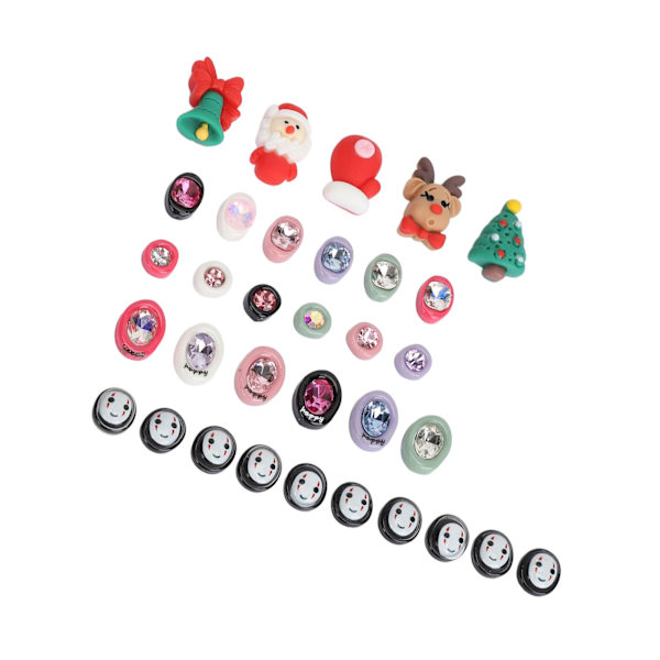 5 pakke tegneserie neglekunst charms søde flere former skinnende harpiks negle rhinestones dekorationer