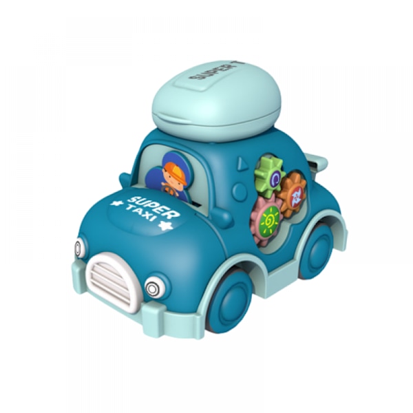 Inertia Gear Car Toy for Children - Flyttbart og avtakbart kjøretøy for gutter og jenter - Bærbart og enkelt å oppbevare (Blå)