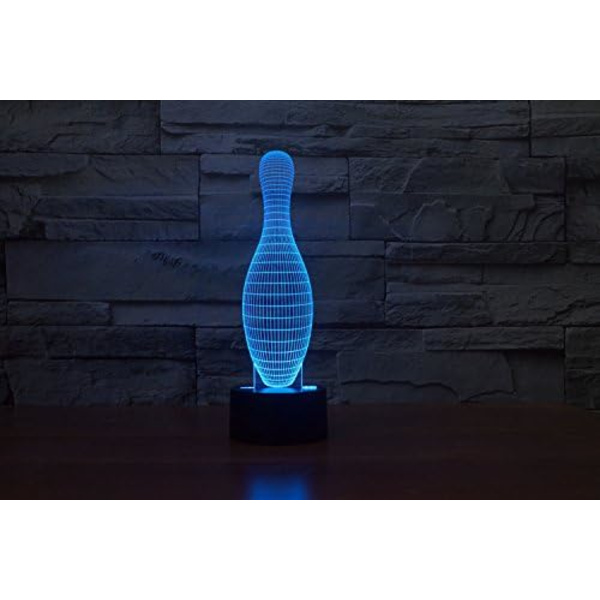 WJ 3D Bowling fjernbetjening 16 farver natlys illusion akryl LED bordlampe sengelampe til børn soveværelse skrivebord dekoration fødselsdag gaver legetøj til børn