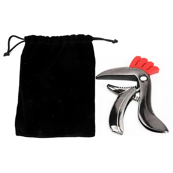 Fugleformet guitar capo i zinklegering - nemt skift mellem folk og pop - musikalsk instrument tilbehør - blank sort