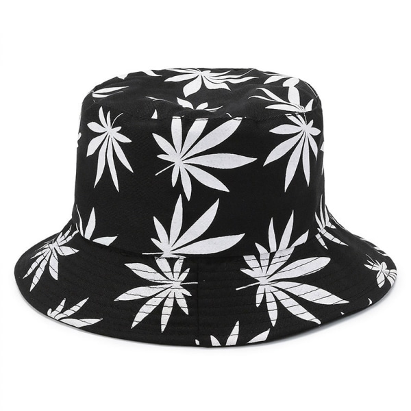 Fisherman's Hat Maple Leaf Fisherman's Hat Solhatt för män och kvinnor med printed cap (svart och vitt)