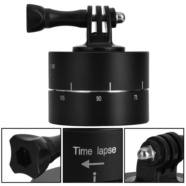360° 120 minutter panorering roterende stativ Time Lapse stabilisator stativadapter til kameraer Gopro