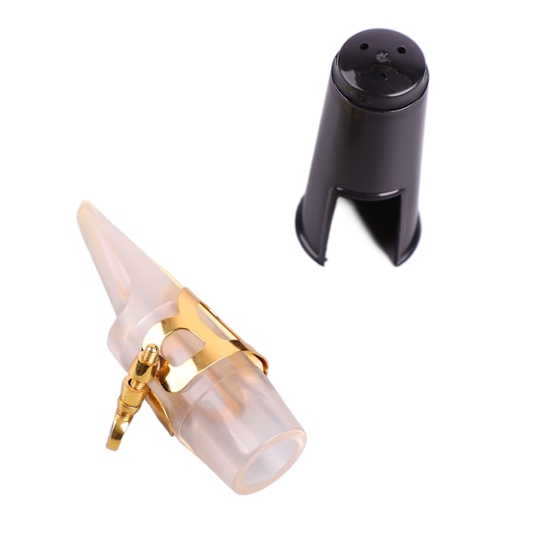 Alto Saxofon Mundstykke Kit Transparent Plast Guld Ligatur Sort Hætte E Flat Sax Instrument Tilbehør