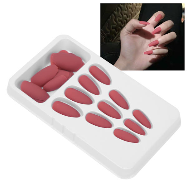 24 st Nail Art Tips Set Matt Ren Färg Konstgjorda Falska Naglar Full Cover Falska Nagelspetsar F126