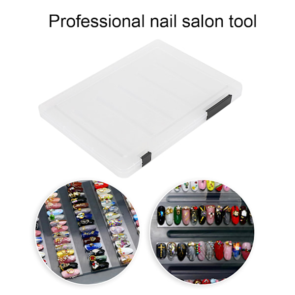 Stor kapacitet falske negle tips display boks transparent neglekunst visning display boks sort