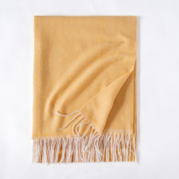 Naisten Suuri Pehmeä Käsintuntuiset Käsittely Pashmina Huivi Huivit Kevyt Huivi (Keltainen)