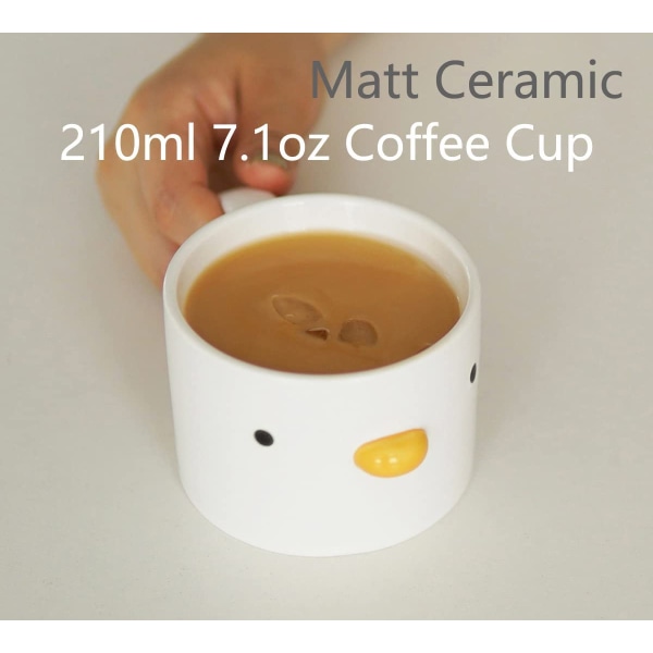 Funny Chick Coffee Cup, Handgjord Glaze Duck Mug, Safety Ceramic Milk Latte-muggar, 7oz söt tekopp. Bästa presenterna.