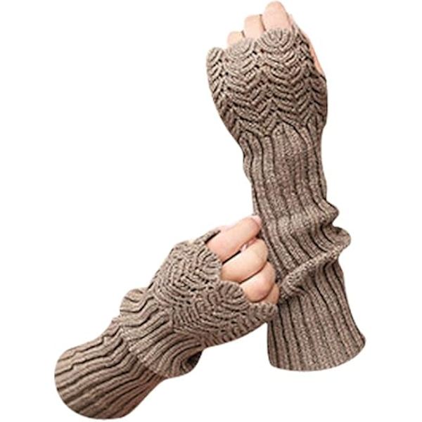 Dam Armvärmare Mode Långa Fingerlösa Vantar Stickade Kawaii Varma Vantar, 03