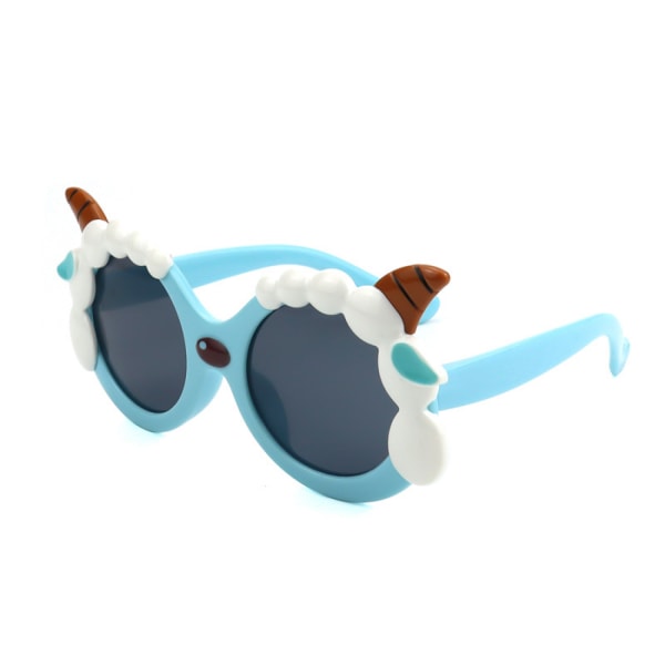 Barnsolglasögon Tecknad Polariserade Barnglasögon Solskydd Spegel UV-skydd Barnglasögon----små fårblå