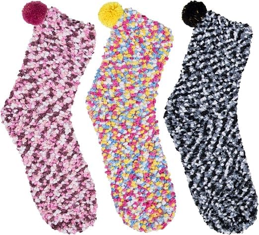 3 Par DIY Gave-Strømper til Kvinder Pige Fuzzy Fluffy Strømper Vinter Slipper Strømper Med Gaveæsker Cupcake