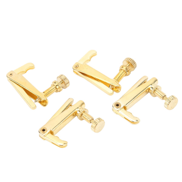 4 stk. Violin Fine Tuner Guld Metal Slidstærk Streng Finjusterer til 4/4 3/4 Violin