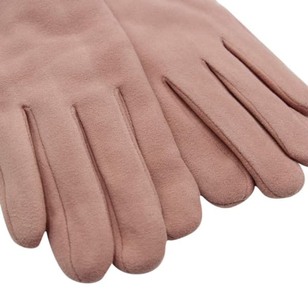 Søde kattehandsker til kvinder - Bløde ruskindsvinterhandsker, fleeceforede med kunstpelskant, termiske vanter til koldt vejr (pink) pink