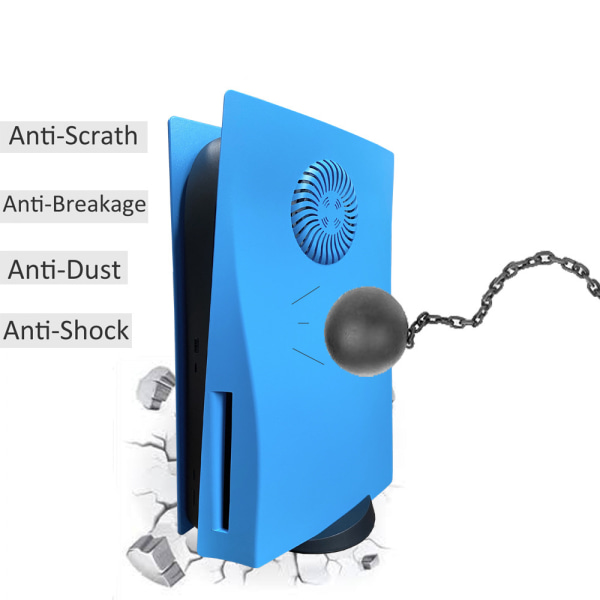 Vent Heat PS5- cover PS5- case ABS anti-scratch Ventilation Värmeavledning PS5- cover(skivversion)blå
