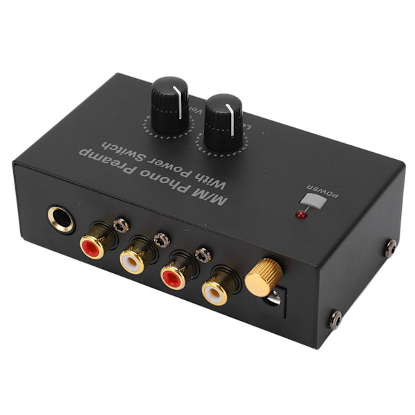 Phono Preamp RCA L R Indgang Udgang Niveau Pladespiller Lydstyrkekontrol 100‑240VAC PP500