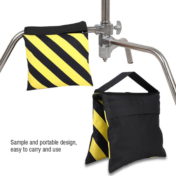 Gul & Sorte Striber Sandpose Sandbag Vægtposer til Studio Video Lysstativ Tripod