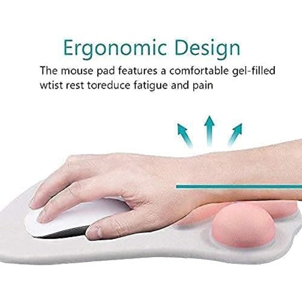 Søt Musematte med Kattepote og Håndleddsstøtte - Myk Silikon Håndleddsstøtte Ergonomisk Datamusematte