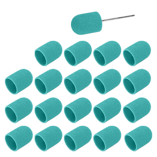 Nagelkonst slipkapsel nagelborrbitar polering slipning slipband set (16 x 25mm) Grön
