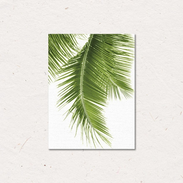 Wekity Botaniska Väggkonst Tryck Set om 3 Tropiska Löv Canvas Dekor Växtblad Boho Väggdekor Bilder Gröna Boho Posters Konst Set Sovrumsdekorat