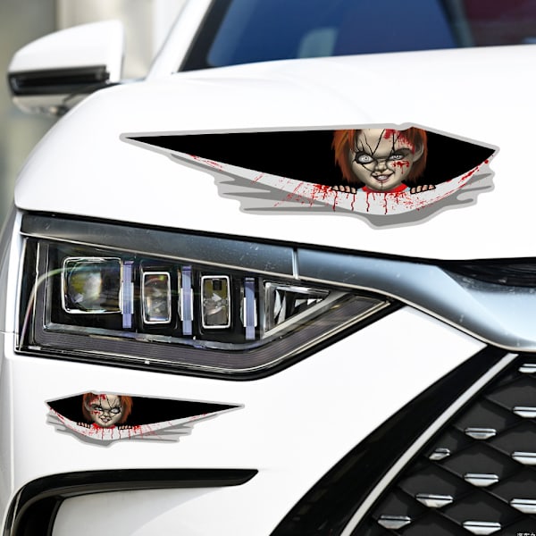 (2-pakkia) Halloween-varoitusteippejä kauhueläinten autotarrat heijastavat varoitusteipit (Frankenstein xmjc-402)
