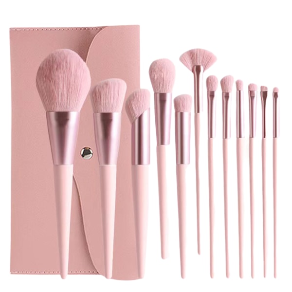 Makeup-børster, 12 stk. Professionelt premium syntetisk børste sæt, foundation, pudder, concealere, øjenskygger, blush makeup-børste sæt