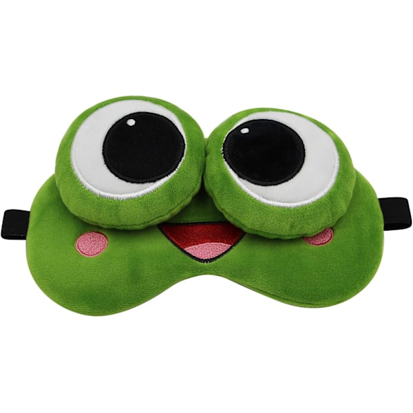 Rolig Groda Sömnmask Mjuk Plysch Justerbar Blindfold Ögonmask Skydd med Återanvändbar för Män Kvinnor Barn