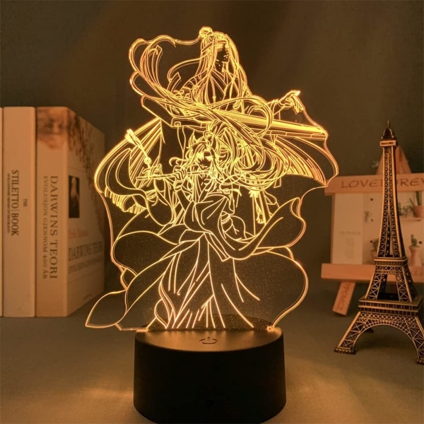 Akryl Mo Dao Zu Shi Anime Illusion Lamp Wei Wuxian LAN Wangji Figur 3D Nattlampa USB 7 Färger Touch/Fjärrkontroll 16 Färger